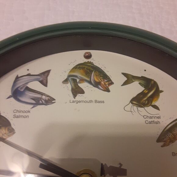 Mark Feldstein Game Fish Splashing Clock Sportsman Lodge Masculine - Picture 2 of 9